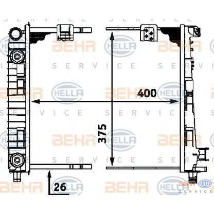 Photo Radiator, engine cooling BEHR HELLA SERVICE 8MK376713064