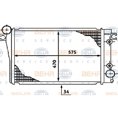 Фото Радиатор, охлаждение двигателя BEHR HELLA SERVICE 8MK376713161