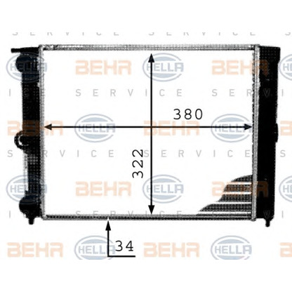 Photo Radiateur, refroidissement du moteur BEHR HELLA SERVICE 8MK376713341