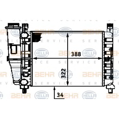 Zdjęcie Chłodnica, układ chłodzenia silnika BEHR HELLA SERVICE 8MK376713521