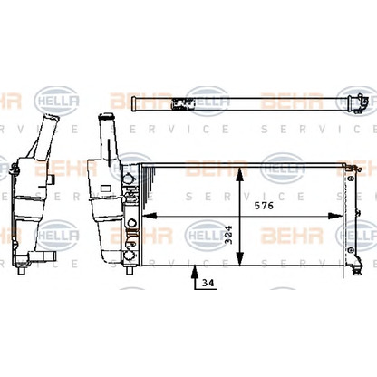 Photo Radiateur, refroidissement du moteur BEHR HELLA SERVICE 8MK376713541