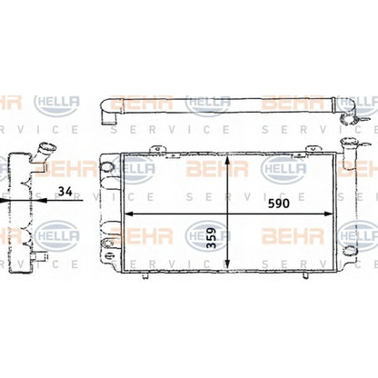 Foto Radiador, refrigeración del motor BEHR HELLA SERVICE 8MK376713621