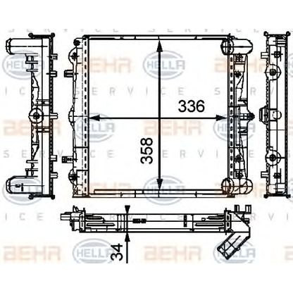 Foto Radiatore, Raffreddamento motore BEHR HELLA SERVICE 8MK376714291