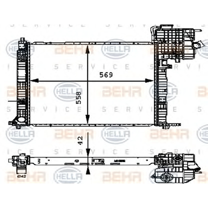 Zdjęcie Chłodnica, układ chłodzenia silnika BEHR HELLA SERVICE 8MK376714311