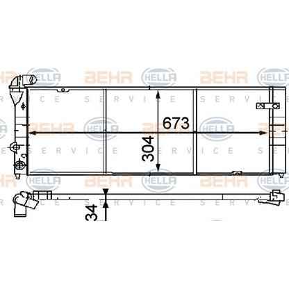 Фото Радиатор, охлаждение двигателя BEHR HELLA SERVICE 8MK376714501