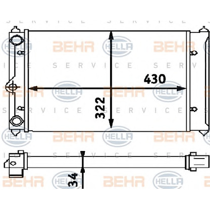 Photo Radiateur, refroidissement du moteur BEHR HELLA SERVICE 8MK376714661