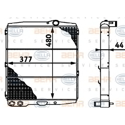 Фото Радиатор, охлаждение двигателя BEHR HELLA SERVICE 8MK376714721