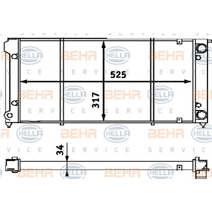 Фото Радиатор, охлаждение двигателя BEHR HELLA SERVICE 8MK376714791