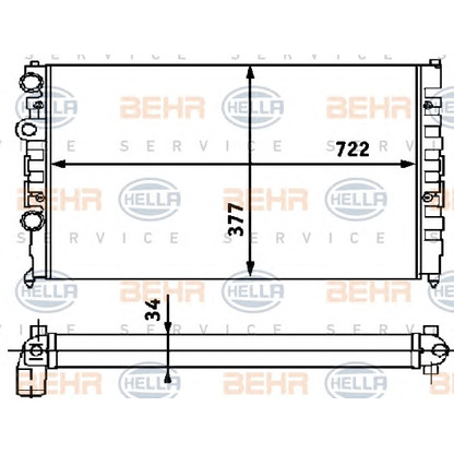 Foto Radiador, refrigeración del motor BEHR HELLA SERVICE 8MK376715174