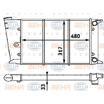 Photo Radiateur, refroidissement du moteur BEHR HELLA SERVICE 8MK376715221