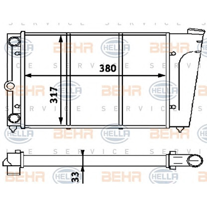 Photo Radiateur, refroidissement du moteur BEHR HELLA SERVICE 8MK376715231