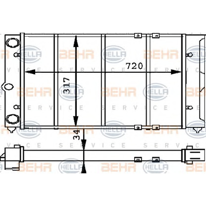 Photo Radiator, engine cooling BEHR HELLA SERVICE 8MK376715281
