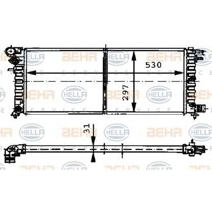 Фото Радиатор, охлаждение двигателя BEHR HELLA SERVICE 8MK376715431