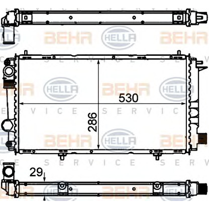 Фото Радиатор, охлаждение двигателя BEHR HELLA SERVICE 8MK376715441