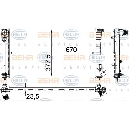 Foto Radiador, refrigeración del motor BEHR HELLA SERVICE 8MK376715524