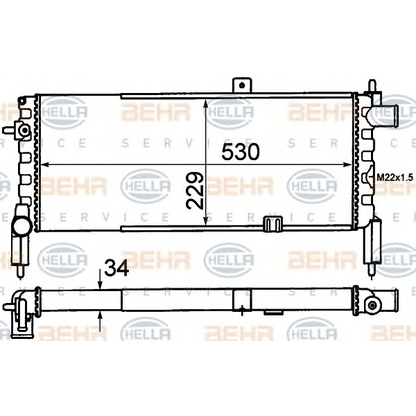 Foto Radiador, refrigeración del motor BEHR HELLA SERVICE 8MK376715761