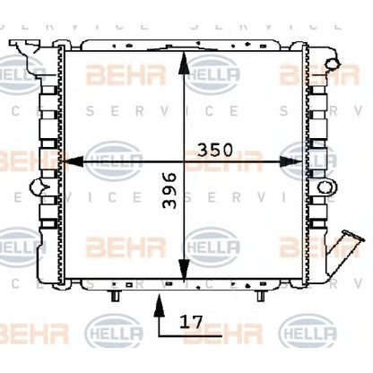 Photo Radiator, engine cooling BEHR HELLA SERVICE 8MK376716051