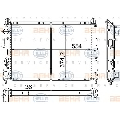 Foto Kühler, Motorkühlung BEHR HELLA SERVICE 8MK376716141