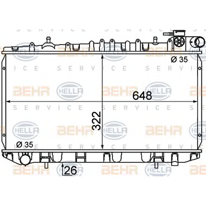 Фото Радиатор, охлаждение двигателя BEHR HELLA SERVICE 8MK376716351