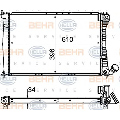 Photo Radiator, engine cooling BEHR HELLA SERVICE 8MK376716501