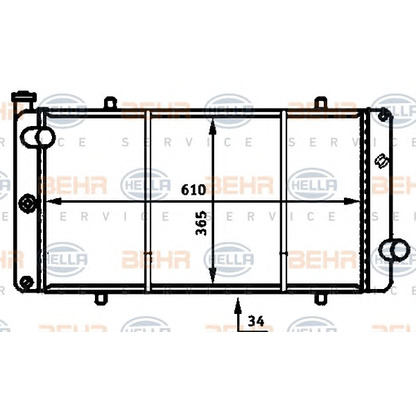 Foto Radiador, refrigeración del motor BEHR HELLA SERVICE 8MK376716541