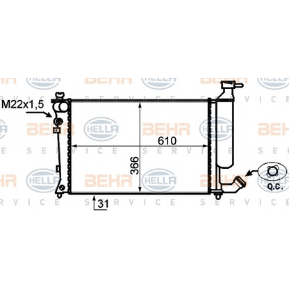 Foto Radiador, refrigeración del motor BEHR HELLA SERVICE 8MK376717171