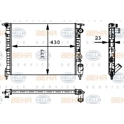 Foto Radiador, refrigeración del motor BEHR HELLA SERVICE 8MK376717271