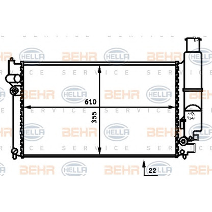 Photo Radiator, engine cooling BEHR HELLA SERVICE 8MK376717331