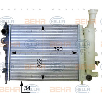 Photo Radiator, engine cooling BEHR HELLA SERVICE 8MK376717351