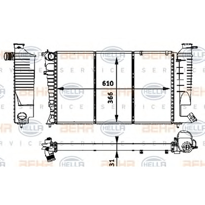 Foto Radiatore, Raffreddamento motore BEHR HELLA SERVICE 8MK376717641