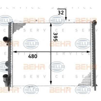 Foto Radiador, refrigeración del motor BEHR HELLA SERVICE 8MK376717761