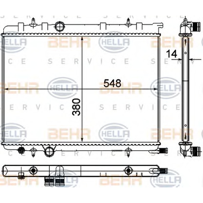 Foto Radiador, refrigeración del motor BEHR HELLA SERVICE 8MK376718051