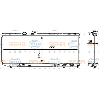 Foto Radiador, refrigeración del motor BEHR HELLA SERVICE 8MK376718401