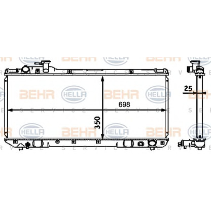 Foto Radiatore, Raffreddamento motore BEHR HELLA SERVICE 8MK376718451