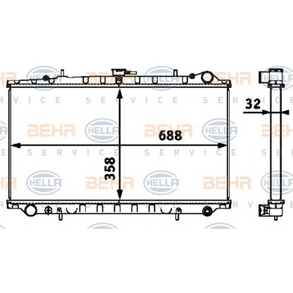 Фото Радиатор, охлаждение двигателя BEHR HELLA SERVICE 8MK376718471