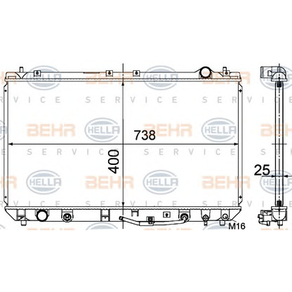 Foto Radiatore, Raffreddamento motore BEHR HELLA SERVICE 8MK376718551