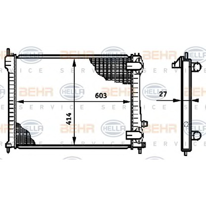 Foto Radiador, refrigeración del motor BEHR HELLA SERVICE 8MK376719281