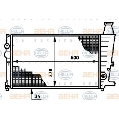 Foto Radiador, refrigeración del motor BEHR HELLA SERVICE 8MK376719381