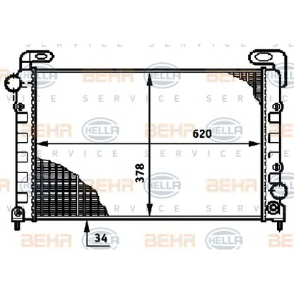 Photo Radiator, engine cooling BEHR HELLA SERVICE 8MK376719651