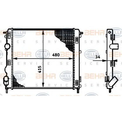 Foto Radiatore, Raffreddamento motore BEHR HELLA SERVICE 8MK376719681