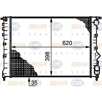 Foto Radiador, refrigeración del motor BEHR HELLA SERVICE 8MK376720031