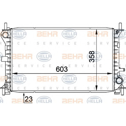 Photo Radiator, engine cooling BEHR HELLA SERVICE 8MK376720291