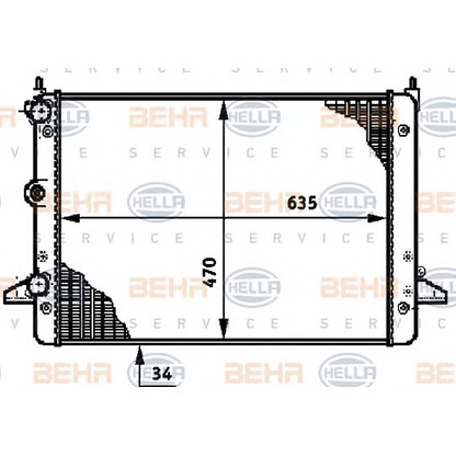 Photo Radiateur, refroidissement du moteur BEHR HELLA SERVICE 8MK376720501