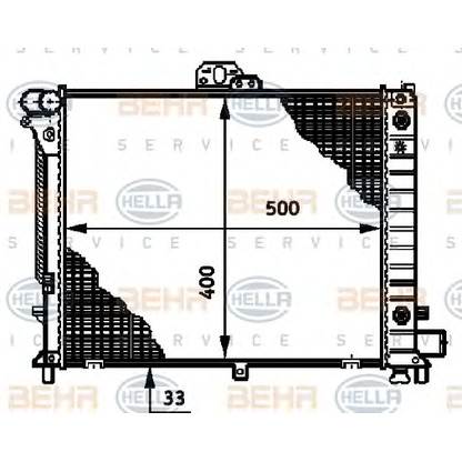 Photo Radiator, engine cooling BEHR HELLA SERVICE 8MK376720781