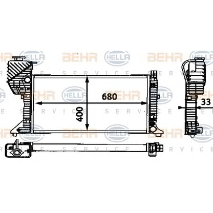 Foto Radiador, refrigeración del motor BEHR HELLA SERVICE 8MK376721204