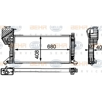 Фото Радиатор, охлаждение двигателя BEHR HELLA SERVICE 8MK376721434