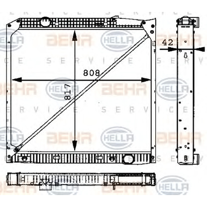 Photo Radiateur, refroidissement du moteur BEHR HELLA SERVICE 8MK376721451