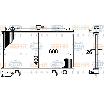 Foto Kühler, Motorkühlung BEHR HELLA SERVICE 8MK376724631