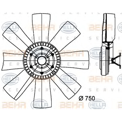 Фото Вентилятор, охлаждение двигателя BEHR HELLA SERVICE 8MV376727151