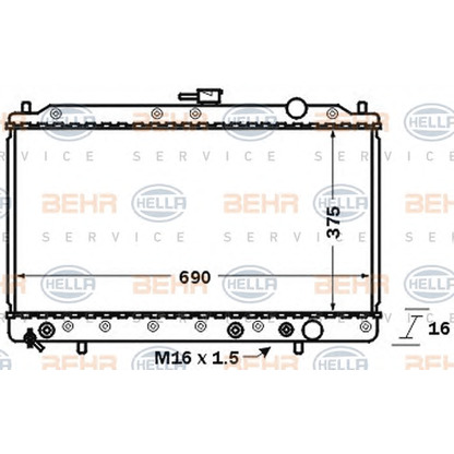 Foto Radiador, refrigeración del motor BEHR HELLA SERVICE 8MK376727501